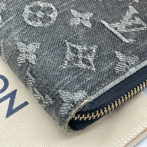 Louis Vuitton Denim Blue Jean Monogram Long Round Zippy Wallet Clutch Rare LV - Picture 8 of 15